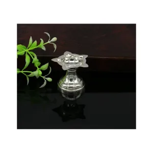 999 pure silver handmade elegant oil lamp, silver home temple utensils silver diya