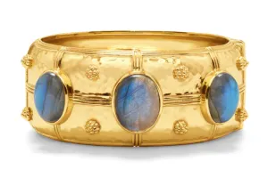 Cleopatra Grande Hinged Bangle - Gold/Blue Labradorite