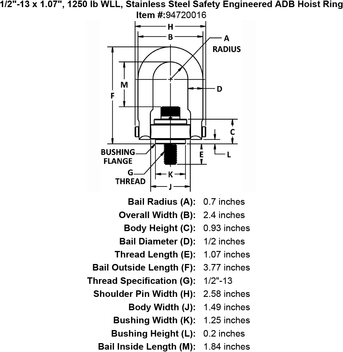 Stainless Safety Engineered Swivel Hoist Rings