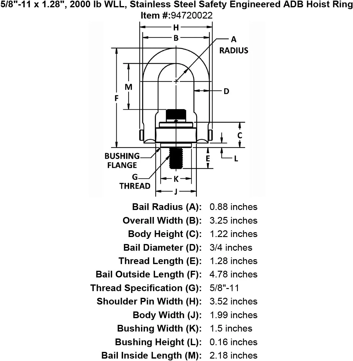 Stainless Safety Engineered Swivel Hoist Rings