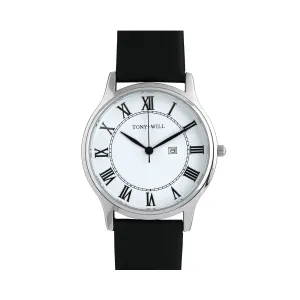 Watch Galaxy Leather - Silver White Black